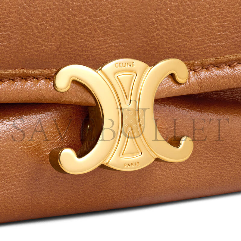 CELINE HALFMOON SOFT TRIOMPHE BAG IN SUPPLE SHINY LAMBSKIN 124142T88.GFY5 (46*19*10cm)